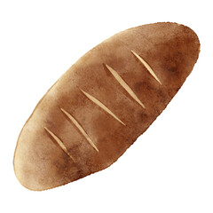 Watercolor bread bakery food