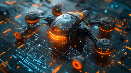 Futuristic Drone 3D Illustration