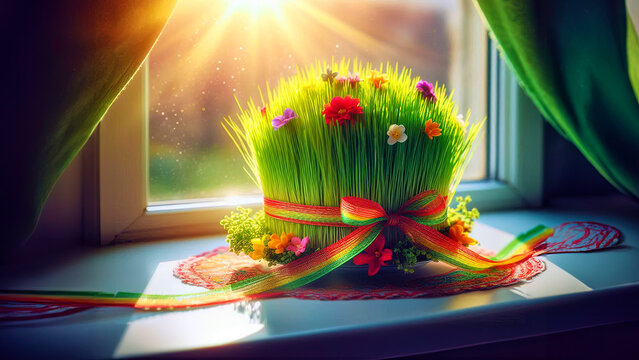 Novruz holiday celebration table with semeni   background&nbsp;3d&nbsp;rendering