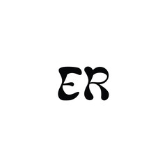 Fototapeta premium ER monogram logo design letter text name symbol monochrome logotype alphabet character simple logo