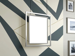 A framed picture on the wall, bathed in museum-like light and shadows.