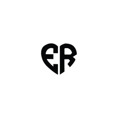 ER monogram logo design letter text name symbol monochrome logotype alphabet character simple logo