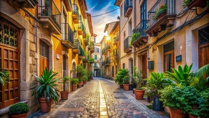 Fototapeta premium Exploring Mallorca's hidden corners, captured with stunning depth of field.