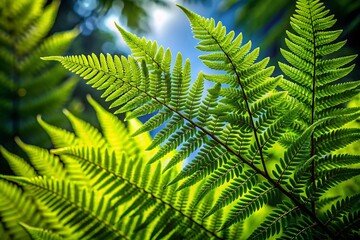 Fern leaf textures, transformed into an abstract green photographic masterpiece.