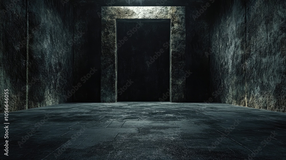 Poster dark abstract background with an empty stone room featuring a moody studio atmosphere