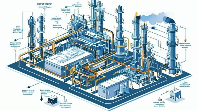 Schematic flow diagram of a refinery