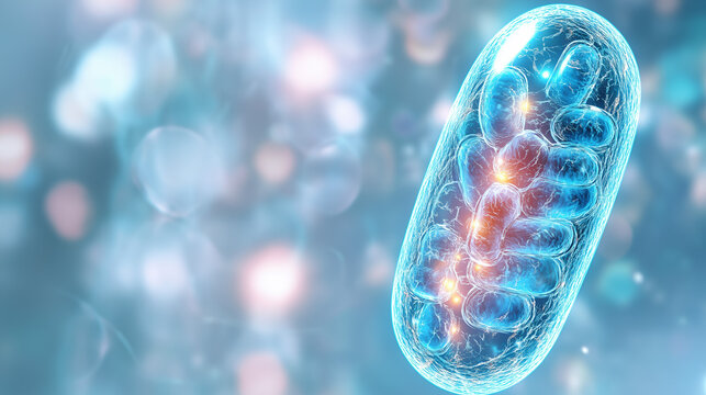 Revolutionary PQQ (Pyrroloquinoline Quinone) Enhances Mitochondrial Function, Boosts Cellular Energy, and Promotes Brain Health with a Hologram Display for Medical and Wellness Advertisements
