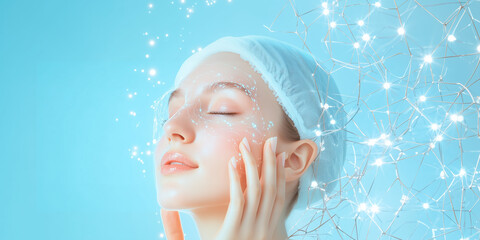 Dynamic Hydrolyzed Collagen for Improved Skin Elasticity and Joint Health, Featuring a Hologram for Effective Medical and Wellness Advertising