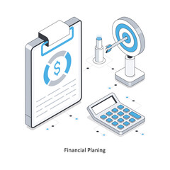 Financial Planning  Isometric stock illustration. EPS File stock illustration
