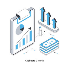 Clipboard Growth  Isometric stock illustration. EPS File stock illustration