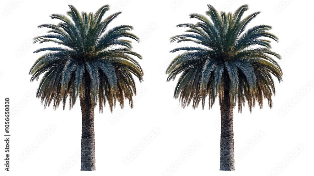 Aufkleber collection of palm tree silhouettes isolated on a clear background generative ai
