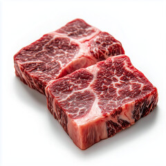 Raw Meat Highlighted on a Blank Background