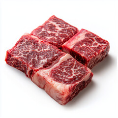 Fototapeta premium Pure Raw Meat on a White Canvas