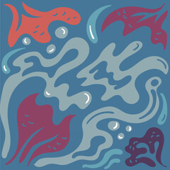 Fototapeta premium Ocean Mermaid Illustration Pattern Design