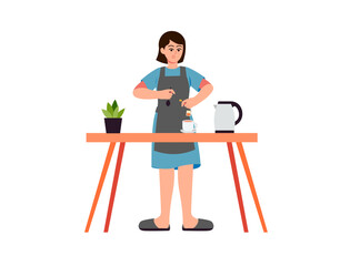 Fototapeta premium Woman Activity 2 Make Tea Drink