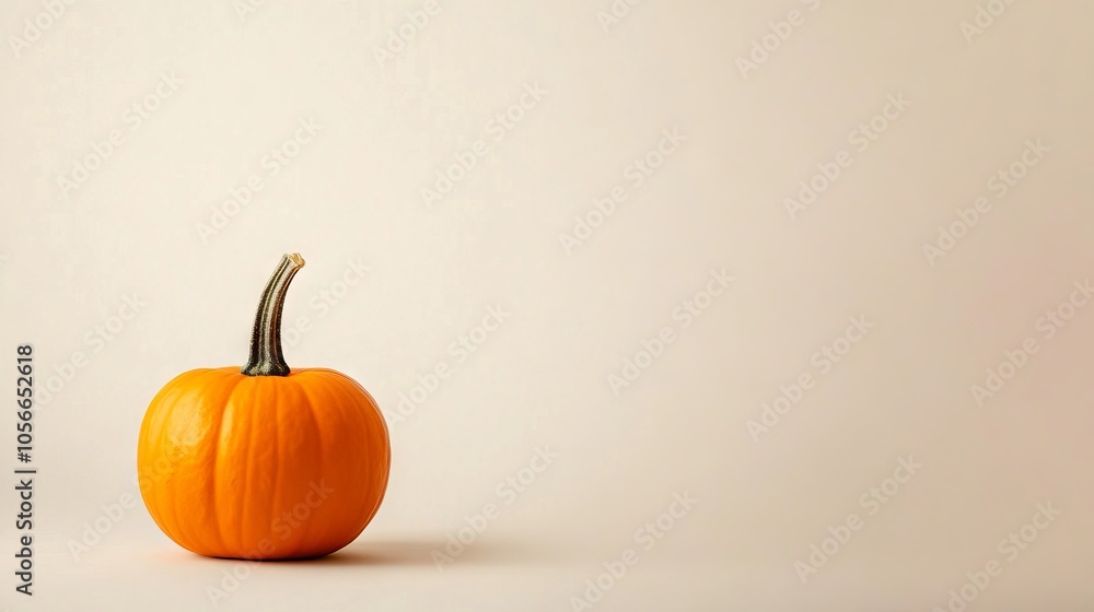 Poster plain background with a small pumpkin and space for a message.