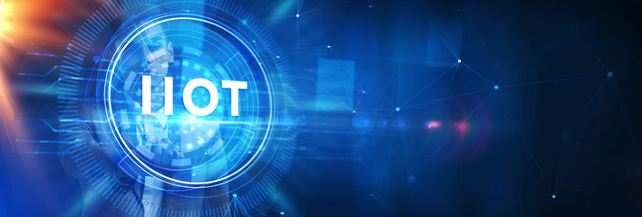 IIOT Industrial internet of things smart industry 4.0 technology concept.
