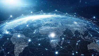 Global Network Connections: A Visual Representation of Interconnectedness and Data Flow