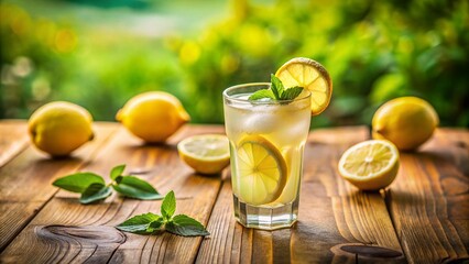 Fototapeta premium Tilt-Shift photography meets lemonade: a taste of whimsical refreshment.
