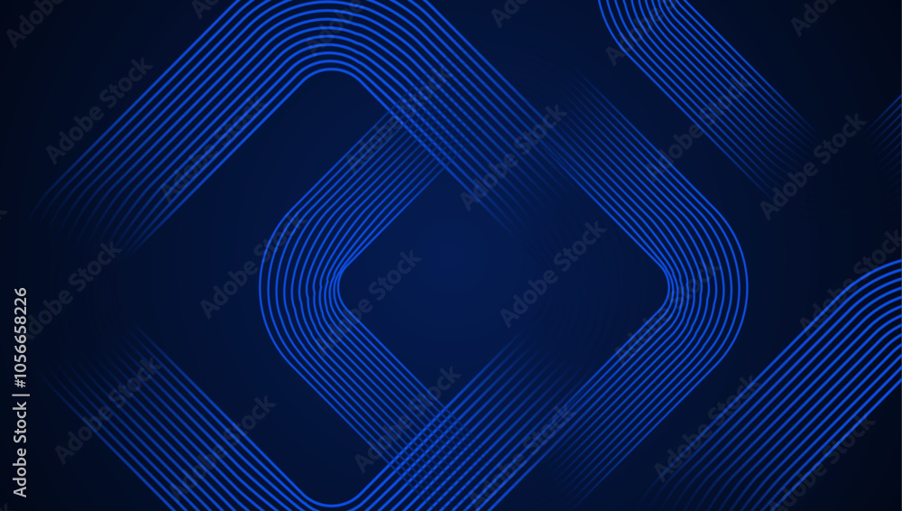 Poster abstract blue geometric background with dynamic lines