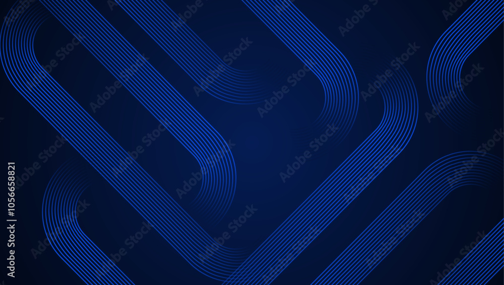 Poster abstract blue geometric background with dynamic lines