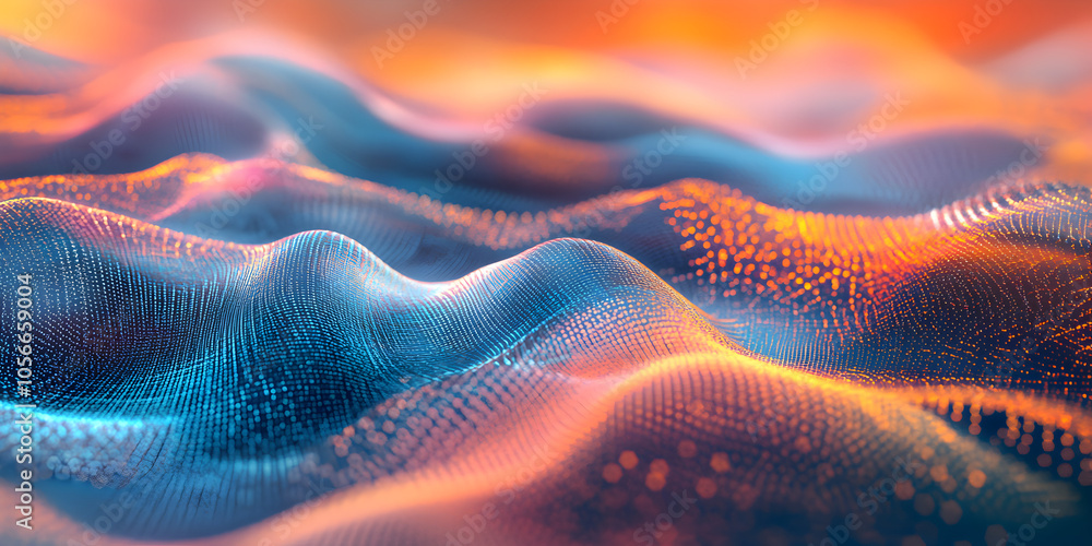 Aufkleber abstract digital landscape: warm and cool hues blend in a mesmerizing digital landscape, creating a 