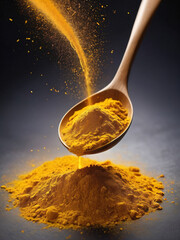 This image highlights turmeric powder's role in a healthy lifestyle.