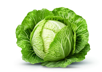Obraz premium cabbage head isolated on white background.