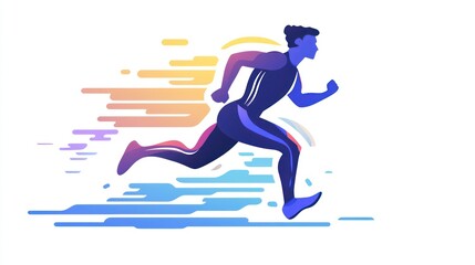 Athleticism and motion depicted in a modern running glyph icon.