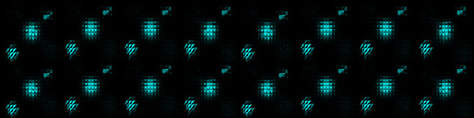 Abstract Neon Teal Triangles on Dark Background &ndash; Tech-Inspired Texture
