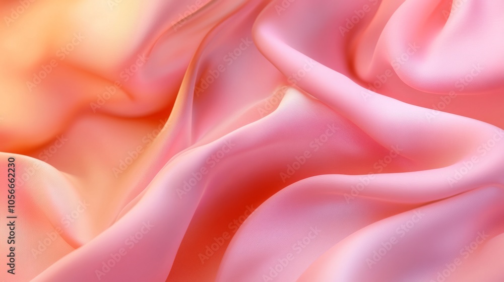 Poster a pink fabric with a wave pattern