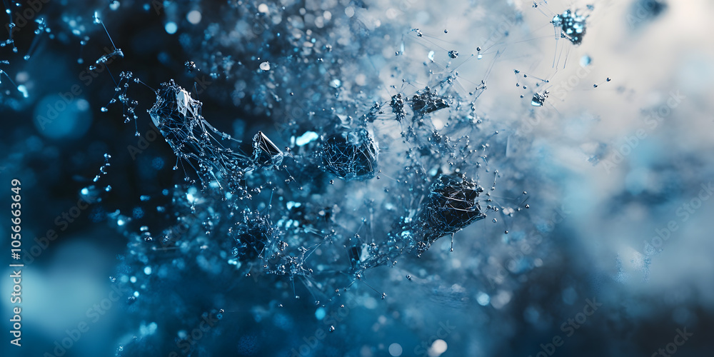 Poster abstract water burst: a mesmerizing abstract photograph captures the dynamic energy of water as it b