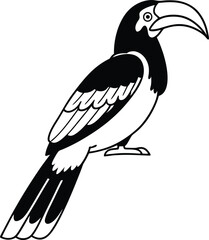 bird silhouette vector illustration black and white 