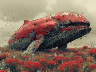 Rusted Whale: A Surrealist Vision of Decay and Rebirth