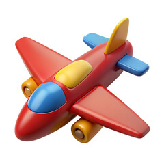 3d model of airplane plastic toy icon isolated on transparent background
