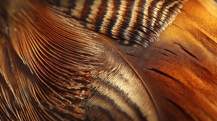 The feathers are brown and have a lot of detail