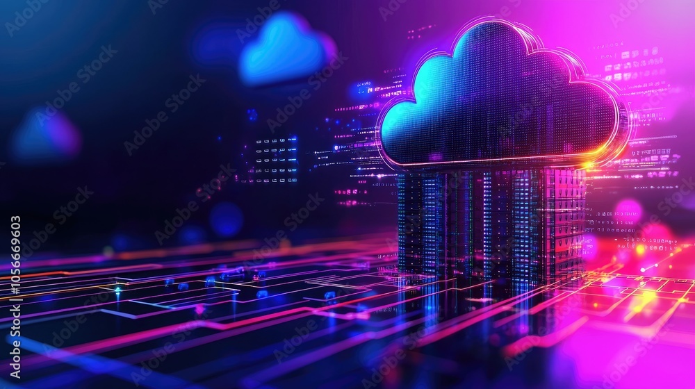Poster Innovative cloud computing concept servers and data integration in a digital landscape