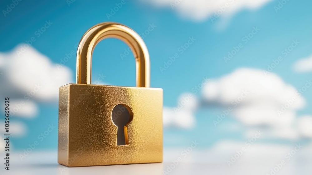 Poster a digital padlock representing the importance of cloud storage security standards