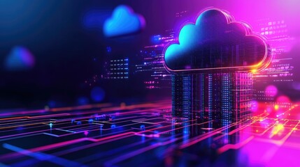 Innovative cloud computing concept servers and data integration in a digital landscape