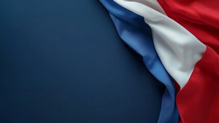 Fototapeta premium Copy space surrounding a folded flag in a simple, clean design.