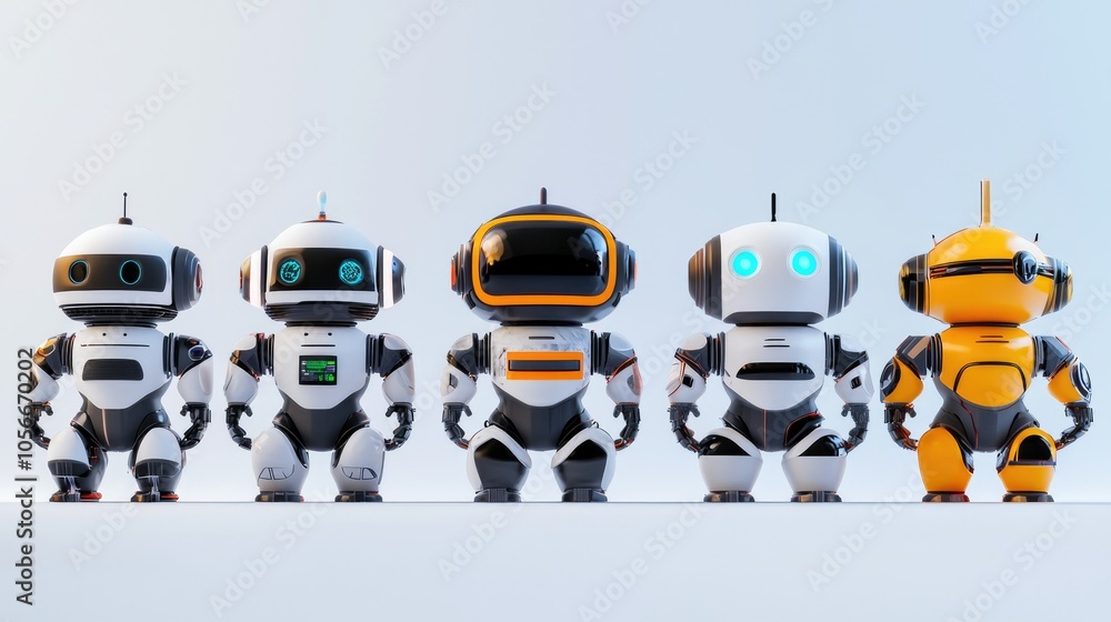 Aufkleber A comparative analysis of diverse ai robot collections on standard scale