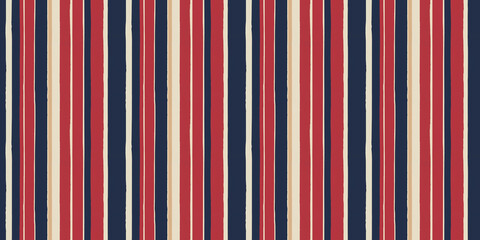 Fototapeta premium Stripe print texture pattern: A seamless texture pattern of vertical and horizontal stripes, featuring a combination of bold colors like navy blue, bright red, and crisp white