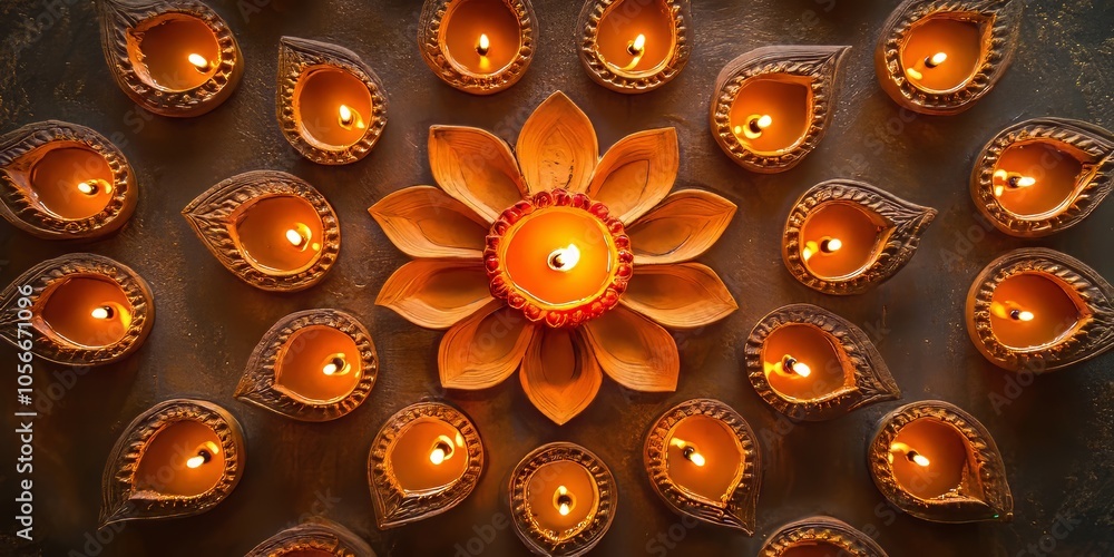 Poster a large group of candles are lit in a circle, creating a warm and inviting atmosphere