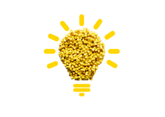 3d Minimal Light Bulb Icon Made Of Yellow Plastic Polymers Creative Concept Idea 3d Illustration
