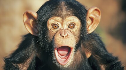 Captivating Close-Up of Baby Chimpanzee Playing with Mother - Heartwarming Family Bond, Expressive Faces, Soft Fur