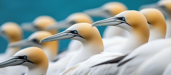 Northern Gannets Closeups Taken At Helgoland