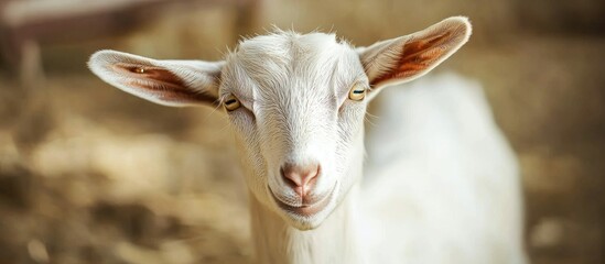 Fototapeta premium Close Up Photo Of Goat Goat Farm