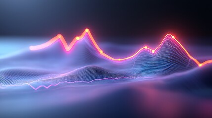Fototapeta premium Dynamic visualization of data trends exploring the flow and patterns in modern analytics and metrics
