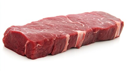 Obraz premium Boneless beef loin cut isolated against a white background