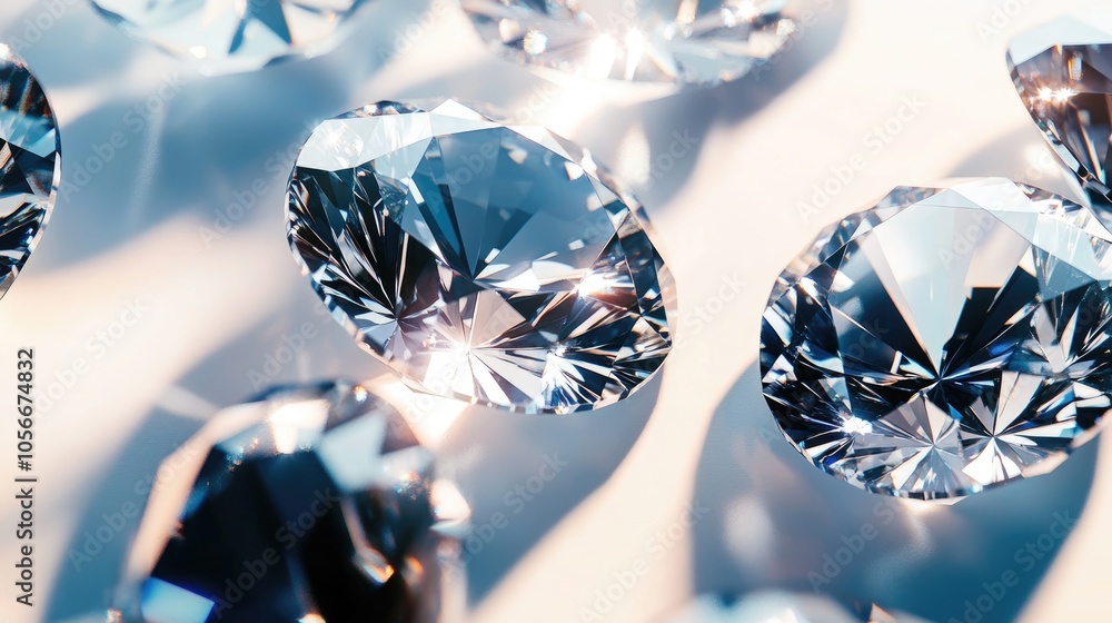Aufkleber a close up of diamonds in different shapes and sizes against a bright background creating interestin